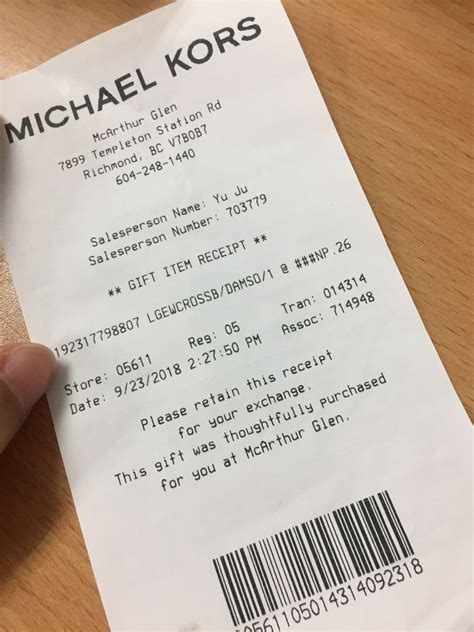 michael kors receipt lookup